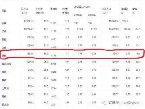满人口阵容