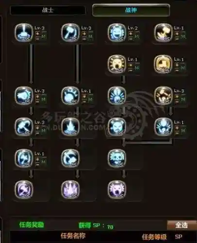 龙之谷战士单挑带那些技能
