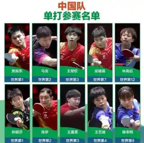 世乒赛阵容出炉插图1