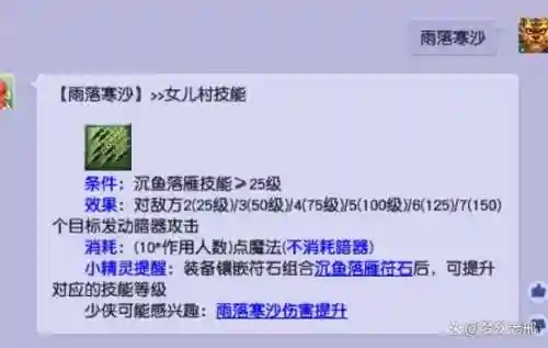 雨落含沙是多少级技能插图1
