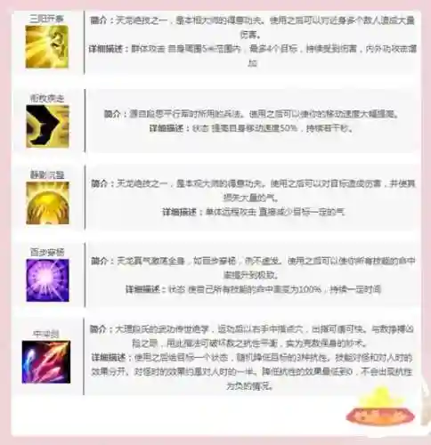 天龙八部3门派武器名字大全，天龙八部3门派技能图文介绍