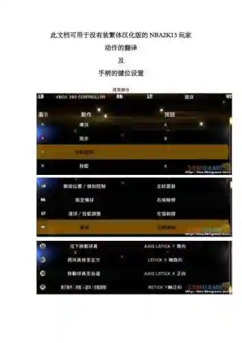 nba2k13技能翻译，nba2k13键位设置翻译