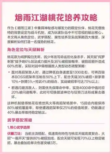 烟雨江湖桃花最强搭配阵容，烟雨江湖桃花玩法插图1